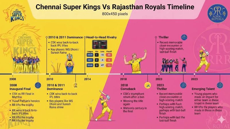 Chennai Super Kings Vs Rajasthan Royals Timeline